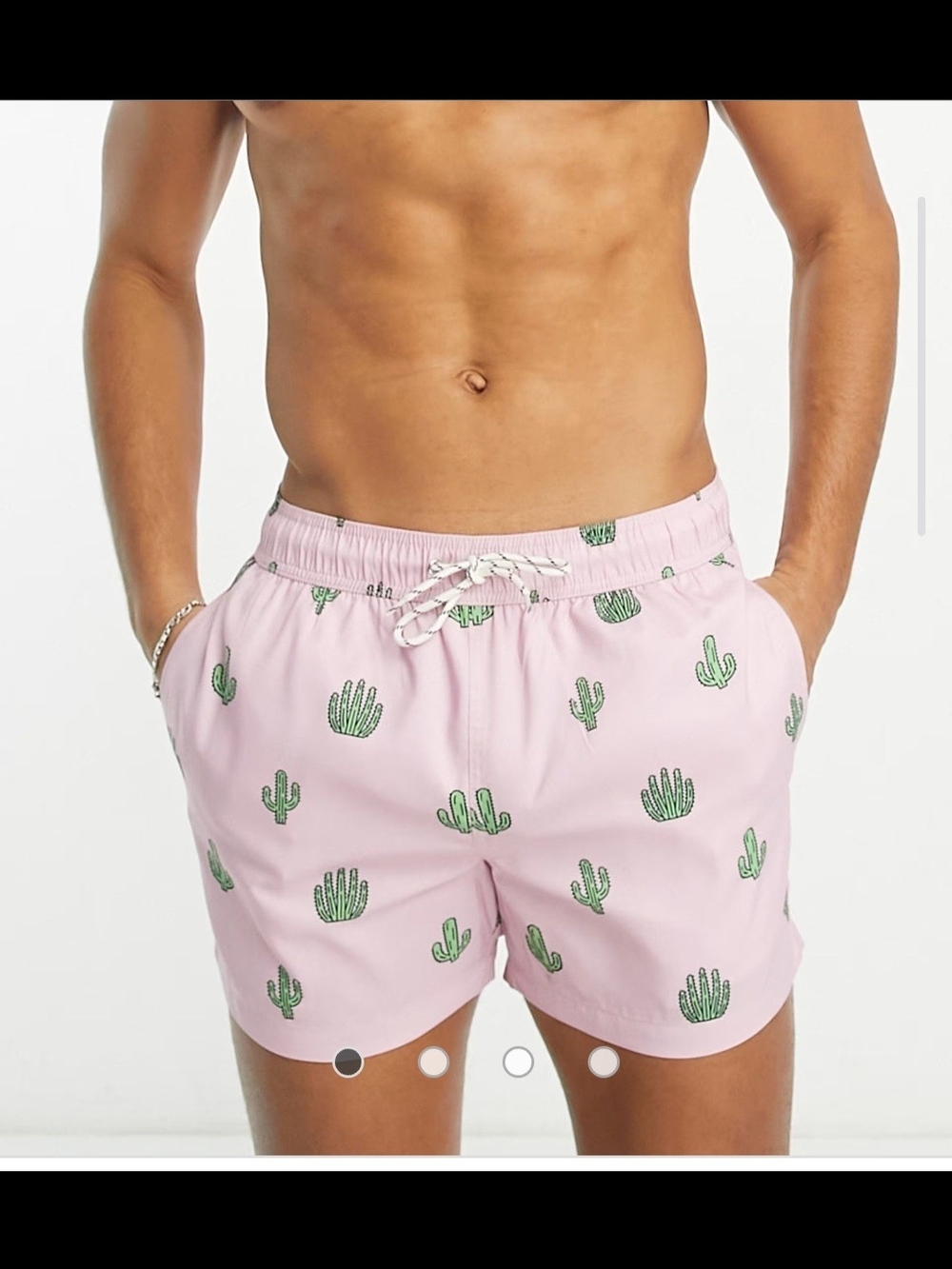 Asos New Look cactus swim shorts in pink Small